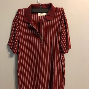Topman Quarter Zip Retro Polo